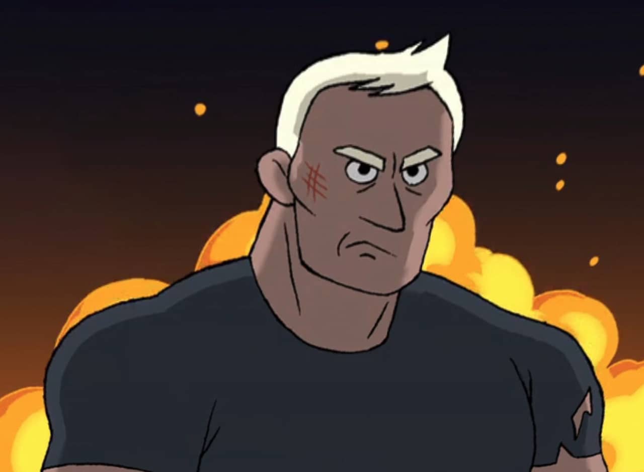 Todd Eagle, buff action star with silver hair