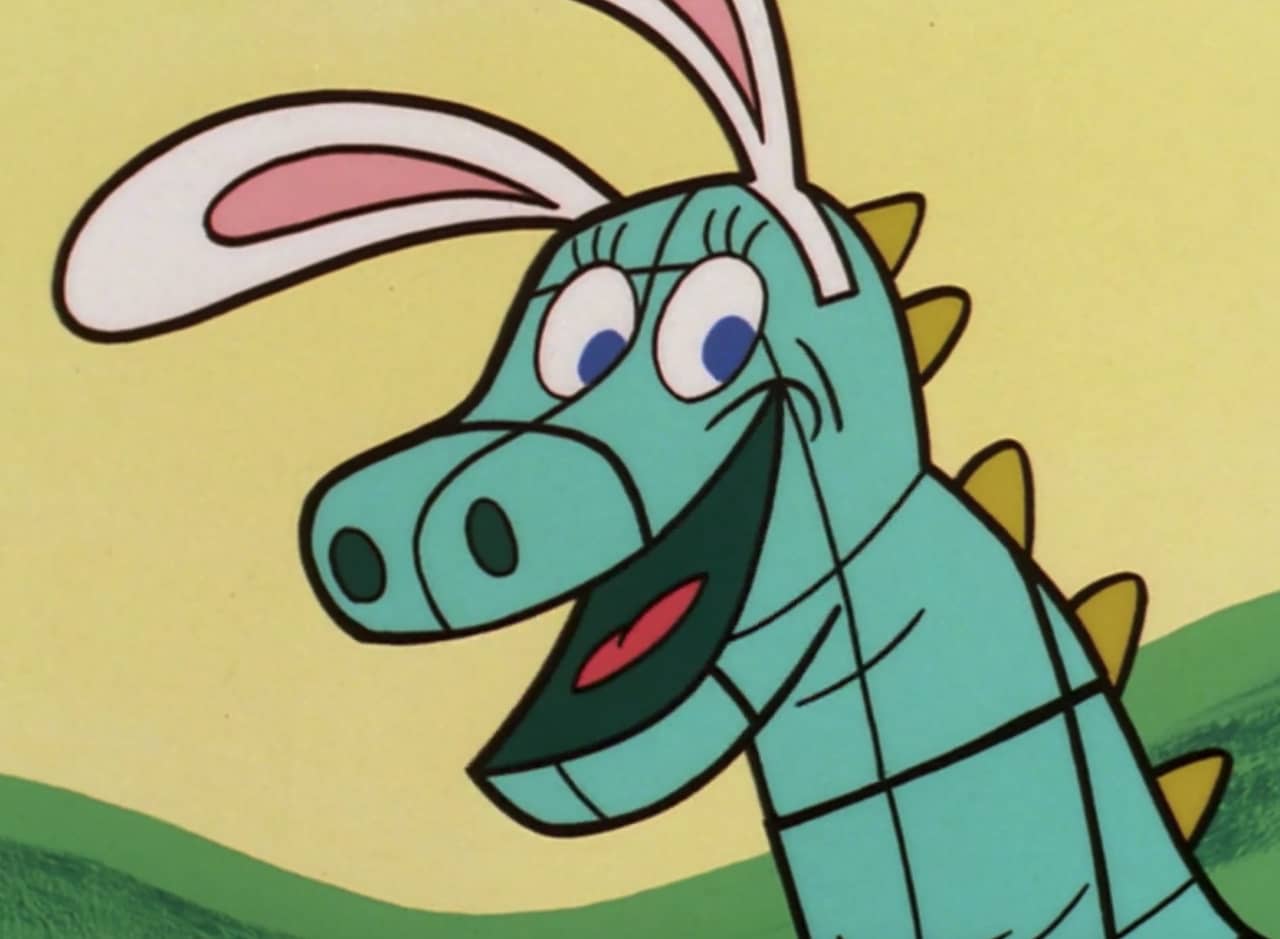 Blarney the Sea Serpent wearing bunny ears