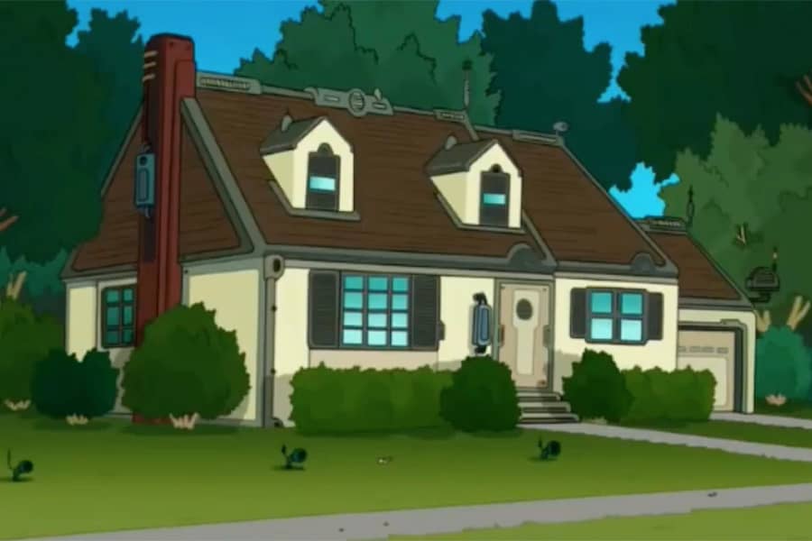 establishing shot of a house