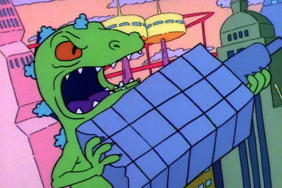 Reptar destroys skyscrapers