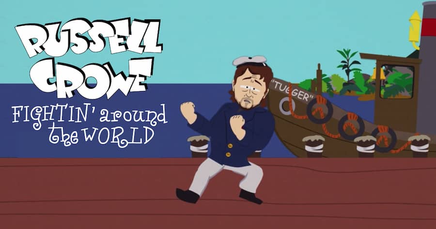 Russell Crowe Fightin’ Around the World