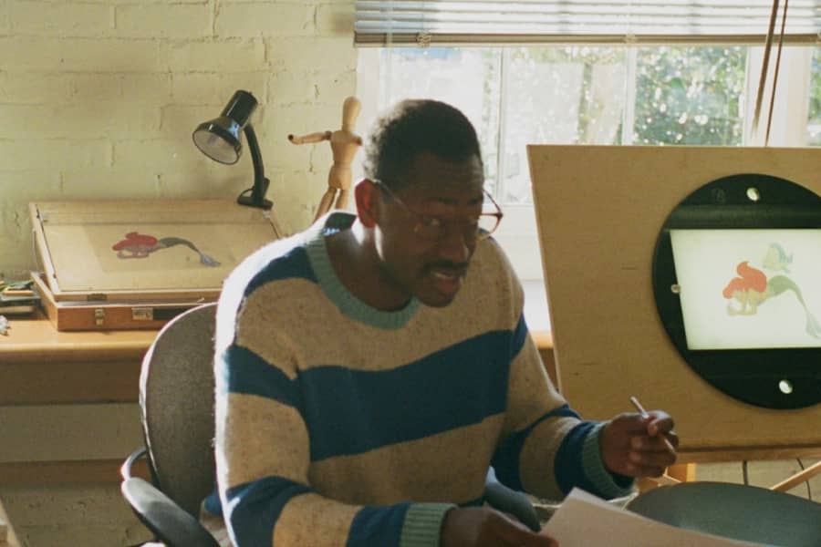 Washington working in his studio