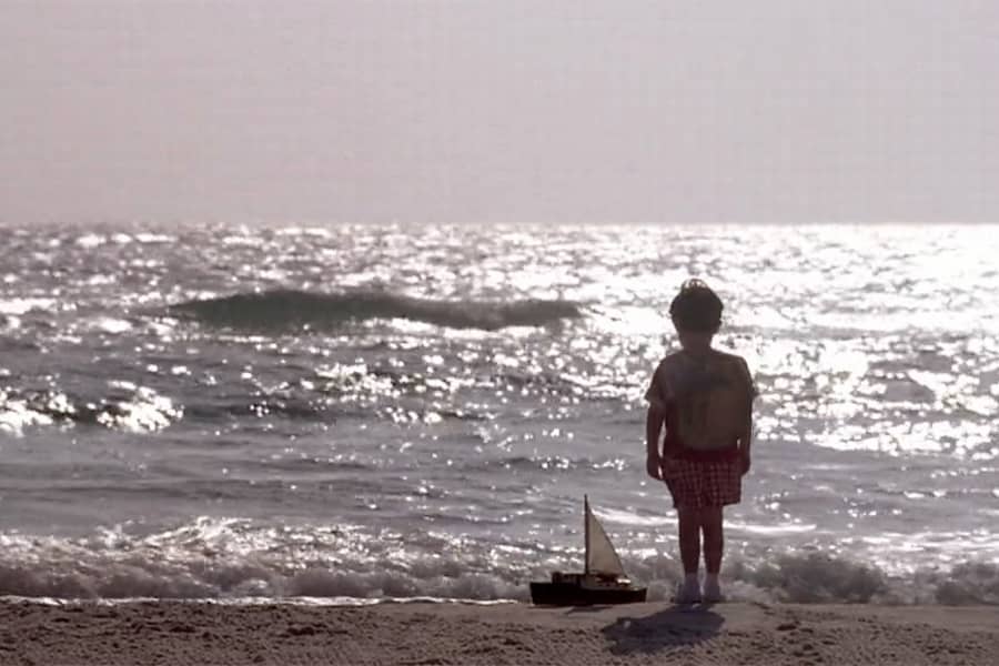 Truman as a child at the beach